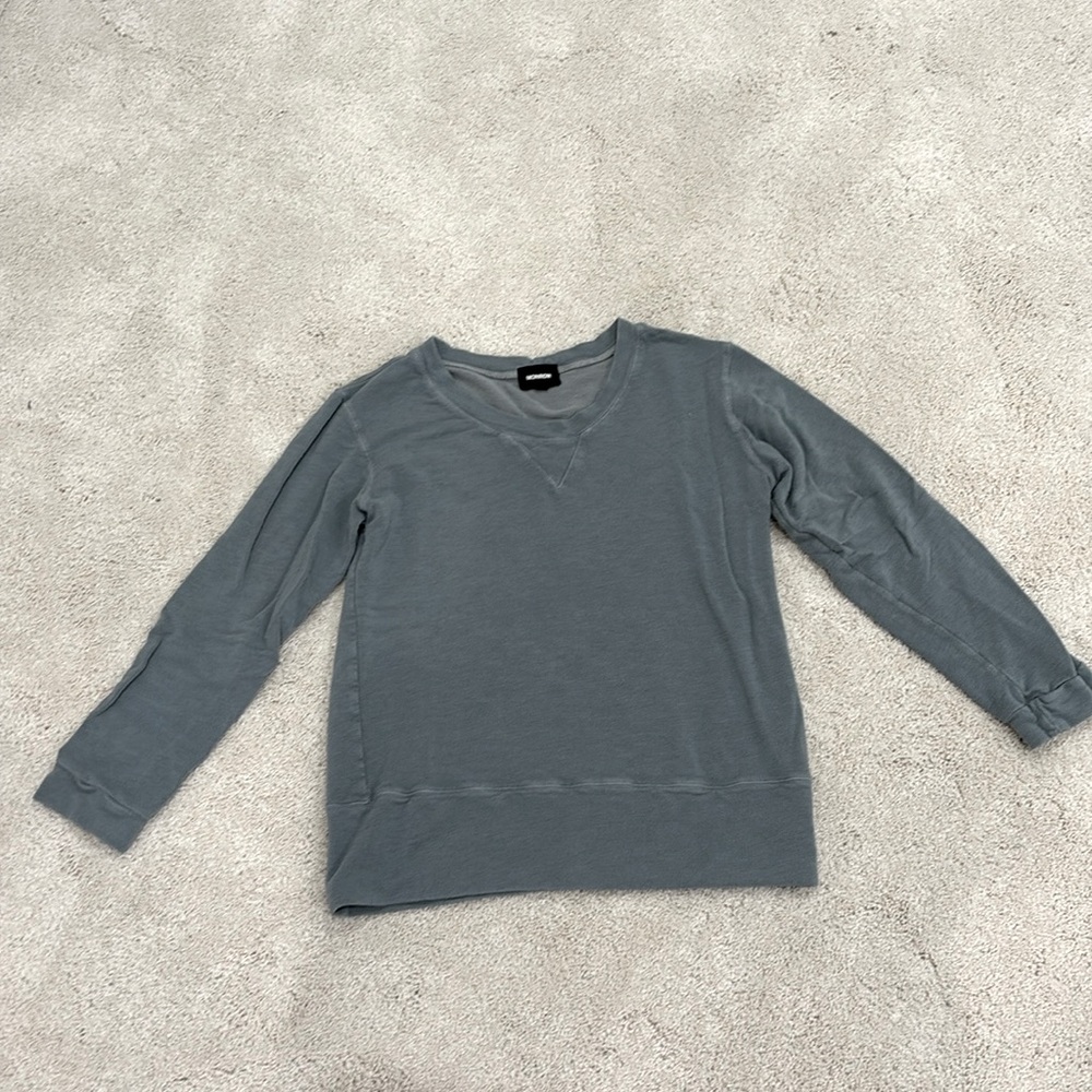 Monrow Crew Neck Sweatshirt in Sage XS
